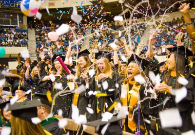 Commencement – Students celebrating