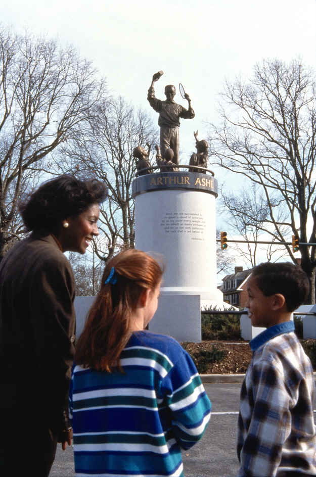 Arthur Ashe with children monument