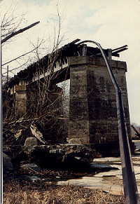 Railroad bridge ruin